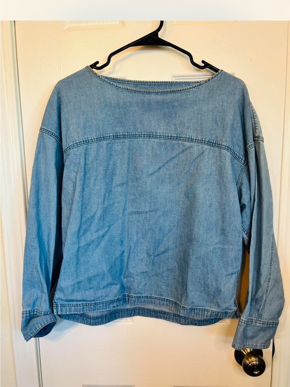 Uniqlo Light Blue Denim Pullover Sweatshirt - Women